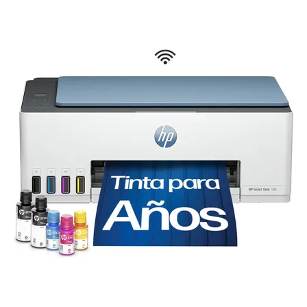 Impresora Multifuncional HP Smart Tank 585 Tinta Continua Color Wi-Fi