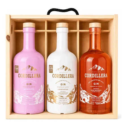 Gin Estuche Cordillera X3 Botellas London-pink-orange