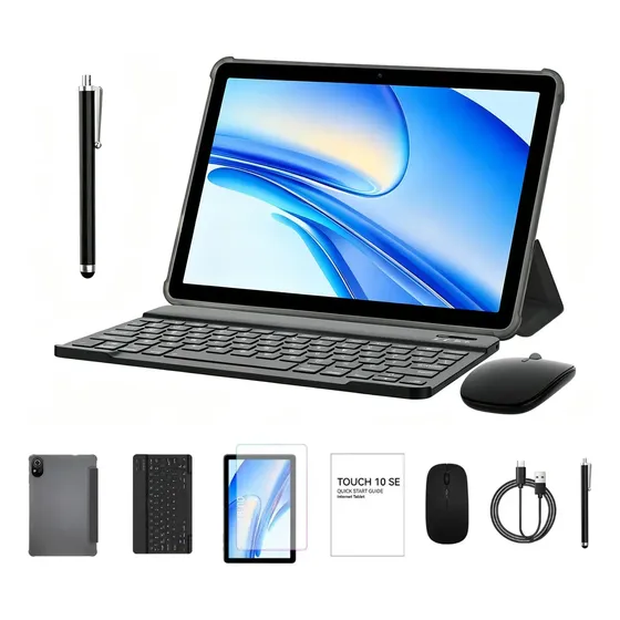 Pritom Tablet 10.1 Android 16 18 Gb 128 Gb Con Teclado Y Mou Gris