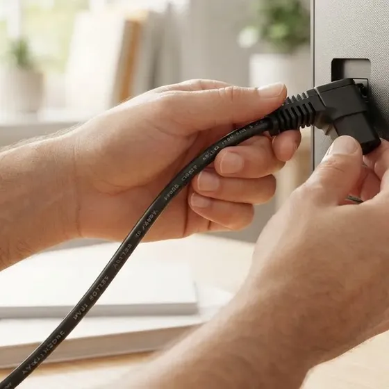 Cable Power Alimentacion Computacion Tv Acodado 90 Grados L