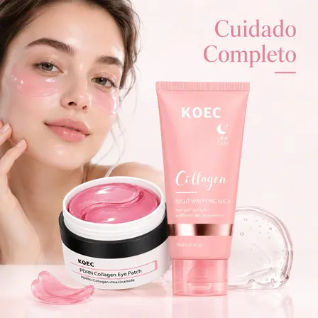 Kit Parches Colágeno Ojos + Mascarilla Nocturna Peel Off Todo Tipo De Piel