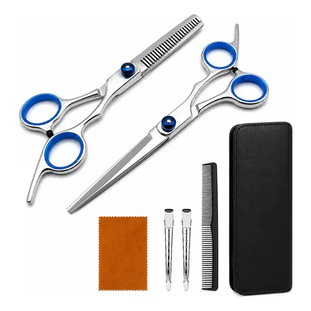 Set X2 Tijeras  Peluquería Profesional Barbería Negro