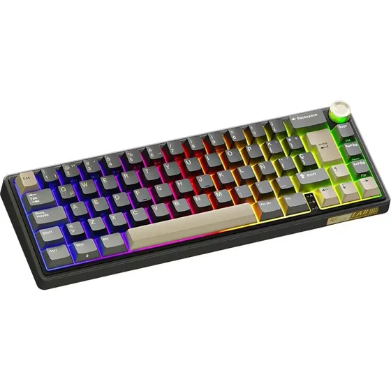Teclado Mecánico Español Rk Royal Kludge R65 Phantom 60% Rgb Gasket Mount Switches Brown Negro