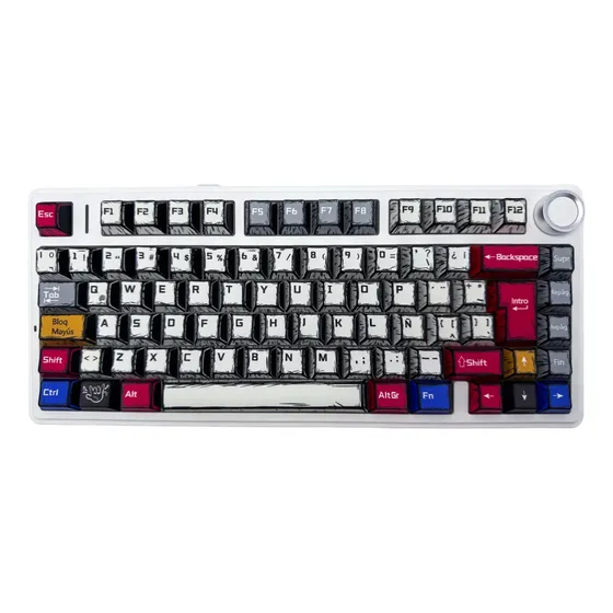 Teclado mecánico inalámbrico Aula F75 Rgb Trimodo Bluetooth Gamer Español