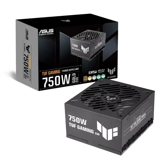 Fuente ASUS TUF Gaming 750W Gold EVO 80 Plus Gold ATX 3.1 PCIe 5.0 Para PC Gamer Fuente De Poder TUF-GAMING-750G-EVO