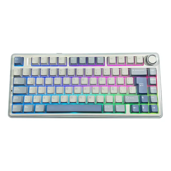 Teclado Mecanico Aula F75 Wireless Switches Reaper Rgb Español España Color Azul Blanco