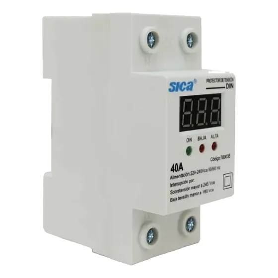 Protector De Tensión Monofásico Sica 40a Display
