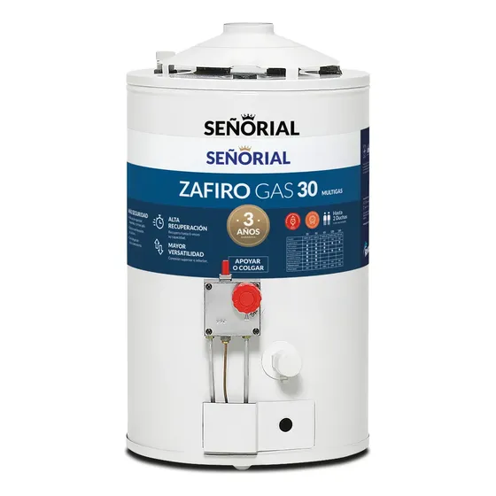 Termotanque A Gas Señorial Zafiro TSZP1-30 30L Blanco