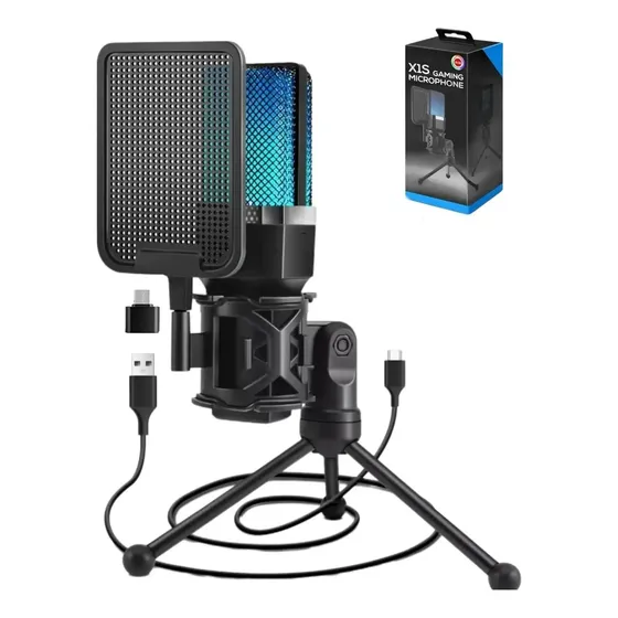 Micrófono Para Juegos Streaming Tipo Condensador Negro