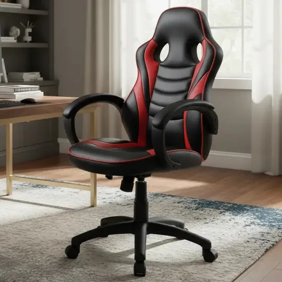 Silla Gamer Onebox Sillón Butaca Cuero Sintético Reclinable Color Rojo
