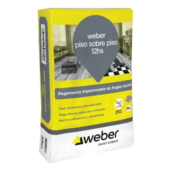 Pegamento Cerámicas 12hs Piso Sobre Piso 25 Kg Weber Mm