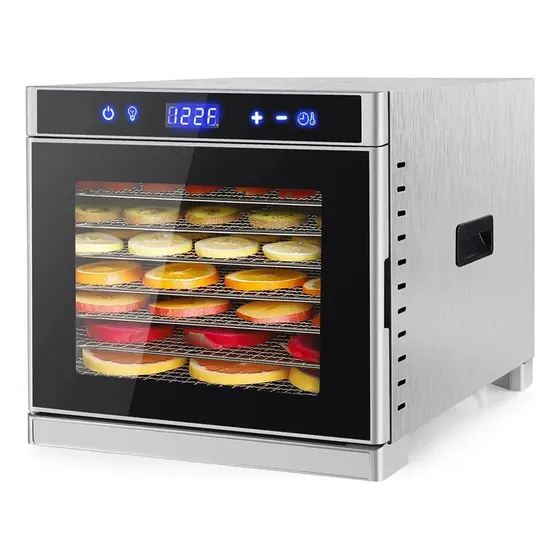 Deshidratador de Alimentos Cuk By Gadnic 8 Bandejas Acero Inox Panel Táctil Digital 630 W Temporizador 35 75 C Ajustable