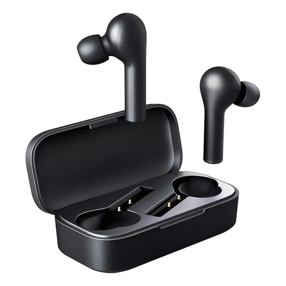 Auriculares in-ear gamer inalámbricos QCY T5 black con luz LED