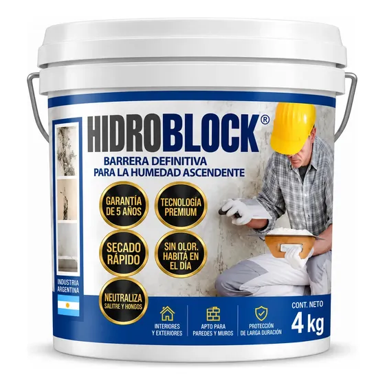 Hidroblock Antihumedad Pintura  Antihongo Bloqueador 4kg