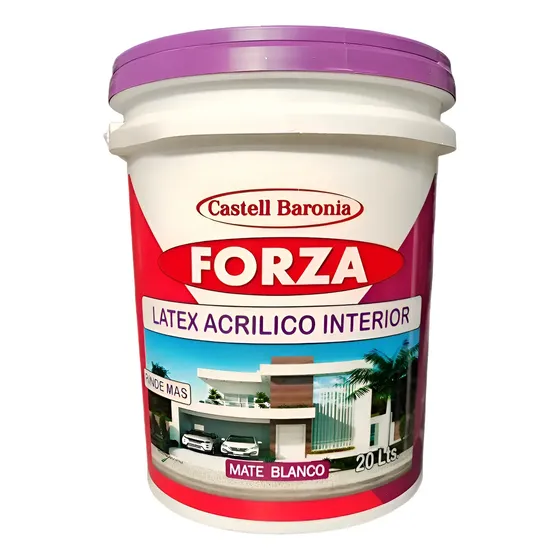 Látex Acrílico Antihongo Interior Blanco Mate 20L Forza Castel Baronia