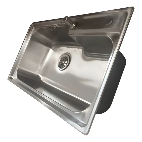Bacha Cocina Pileta Simple Acero Inoxidable Dosificador 73cm
