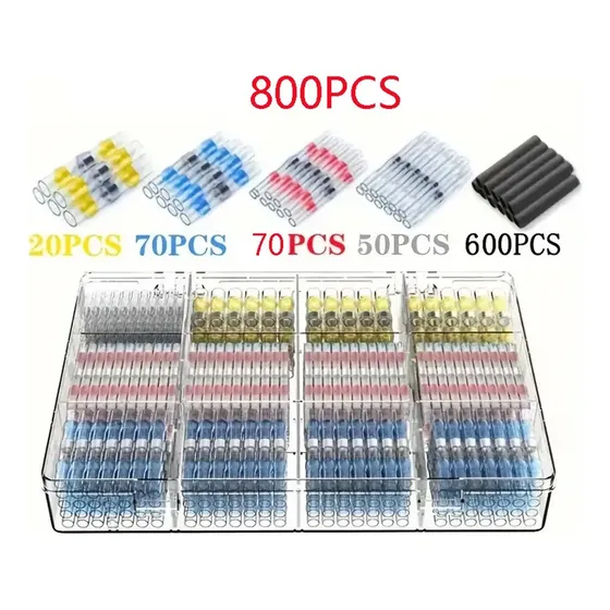 Kit 800 Terminales Termocontraíbles Cableado