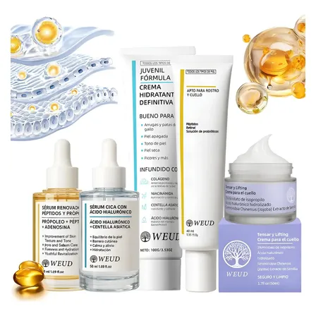 Kit Reafirmante Hidratante Facial, Cuello, Sérum Y Crema