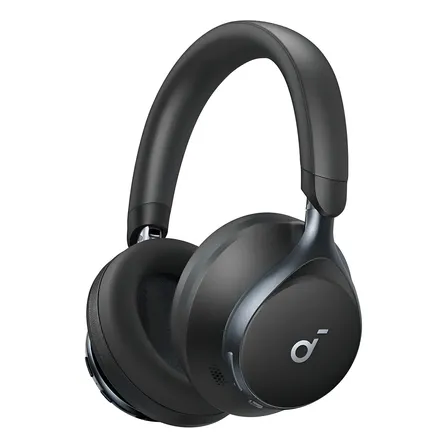 Anker Soundcore Space One Auriculares Inalámbricos, Cancelación de Ruido Over-Ear, Certificación Hi-Res LDAC, 55 Horas de Calidad de Sonido sin Pérdida, Soporte de Carga Rápida, Bluetooth 5.3, Negro
