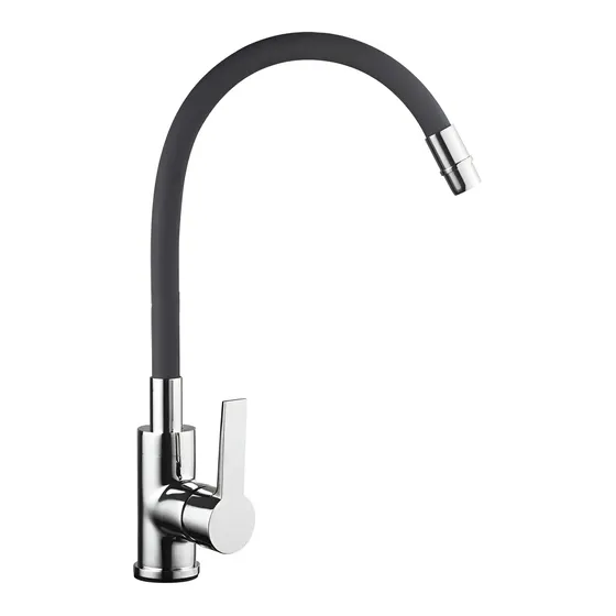 Canilla Flexible Monocomando Cocina La Huella Negra Acabado EPDM