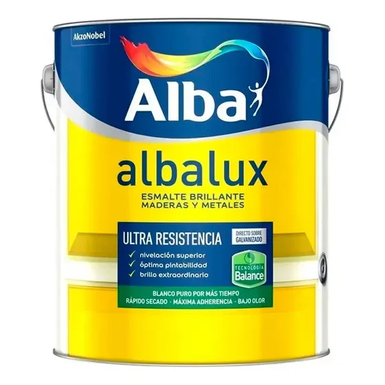 Alba Albalux esmalte brillante al agua 4L 1 unidad blanco