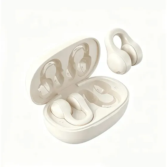 Auriculares TRYMISS D2301 blanco Inalambricos Clip Open Ear Pantalla LED