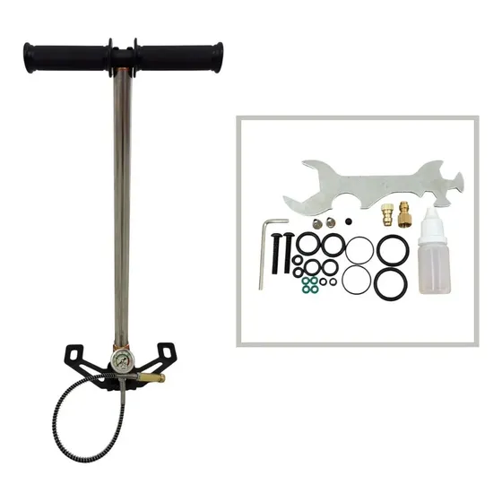 Inflador Pcp Rifles 310bar Patas Rebatibles Acero Inoxidable
