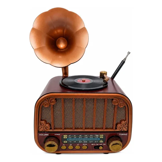 Radio Parlante Bluetooth Vintage Recargable Portátil Md-1318