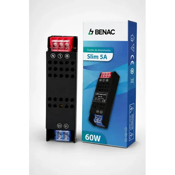 Fuente Switching 12v Metalica 5a Slim Black Premium