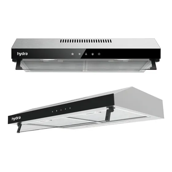 Purificador De Cocina Hydra Hy-pu100tp Acero Inox 60cm Digit Color Plateado