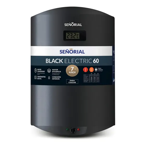 Termotanque Eléctrico Señorial Black Tsbe-60 Negro 60 L