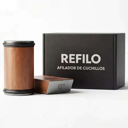 Afilador Refilo Cuchillos Manual Rodillo Profesional Marrón