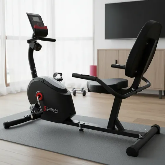 G-fitness Recumbent bicicleta residencial tj-2115 horizontal inercia 3kg peso de usuario 120kg 8 Niveles Magnetica