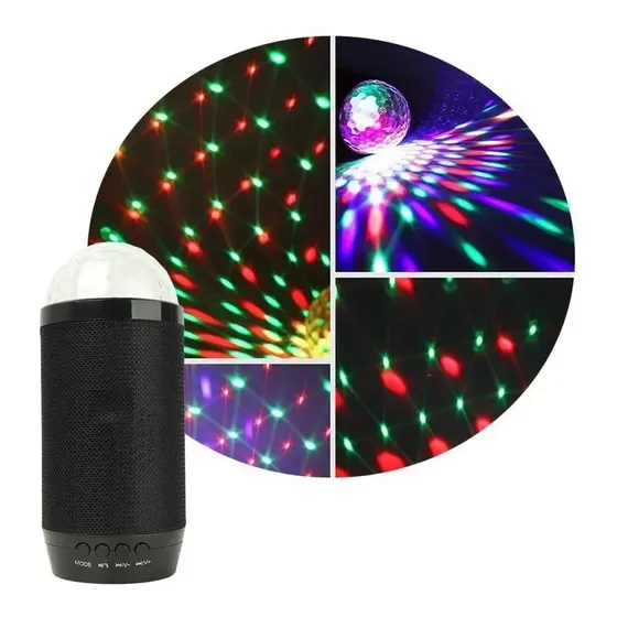 Parlante Bluetooth Portatil Rgb Usb 5w Bateria 500mah Luces Color Negro