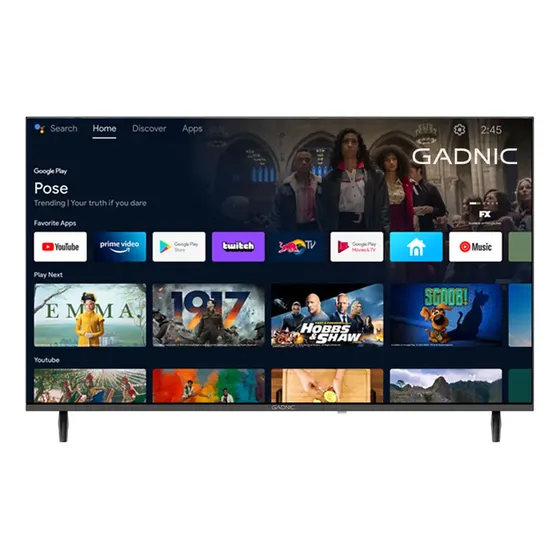Smart TV 43" Gadnic FHD AD TV Conexión Inalámbrica BT Panel Sharp