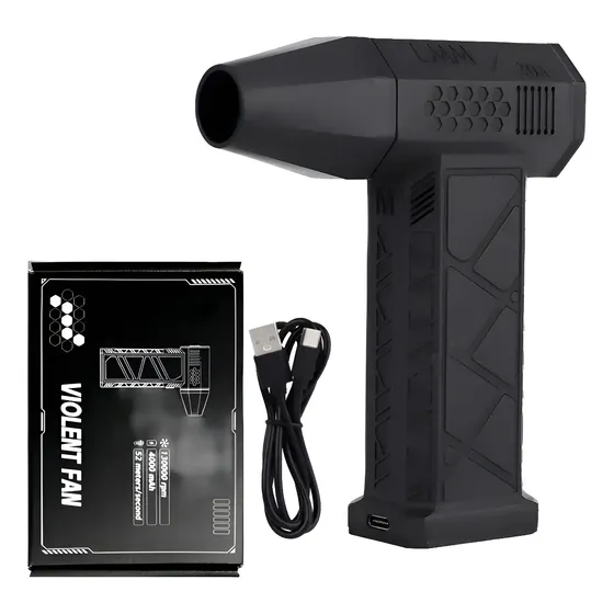 Soplador Pistola Mini Jet Inalambrico Mas Potencia 40ma Rpm Color Negro