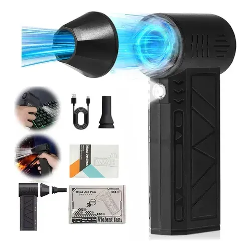 Soplador De Aire Alta Potencia Pistola Mini Portatil Negro