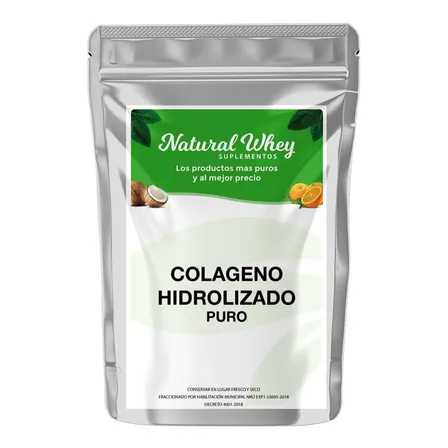 Colágeno Hidrolizado Puro en Polvo 500 g Natural Whey Suplementos Sin Sabor