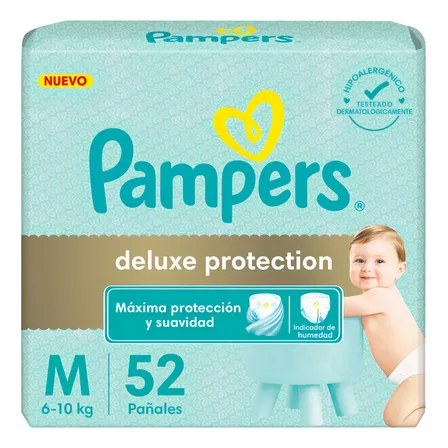 Pañales Pampers Deluxe Protection Talle M 52 Un