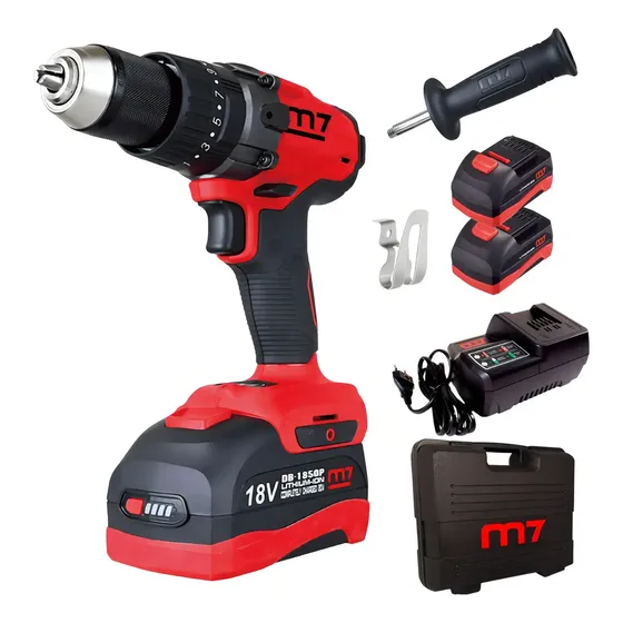 Taladro Percutor Inalámbrico Mighty Seven DH-101A 2 Baterías