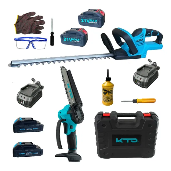 Mini Motosierra Inalámbrica 21v Kto + Cortacerco 21v Jardín
