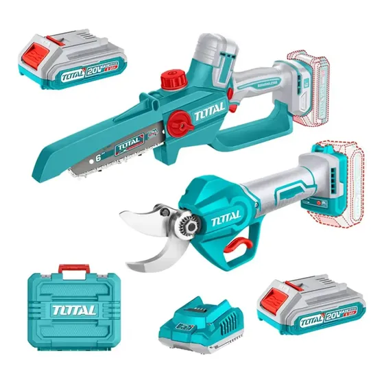 Kit Jardin Poda Tijera Mini Motosierra Inalambrica 20v Total