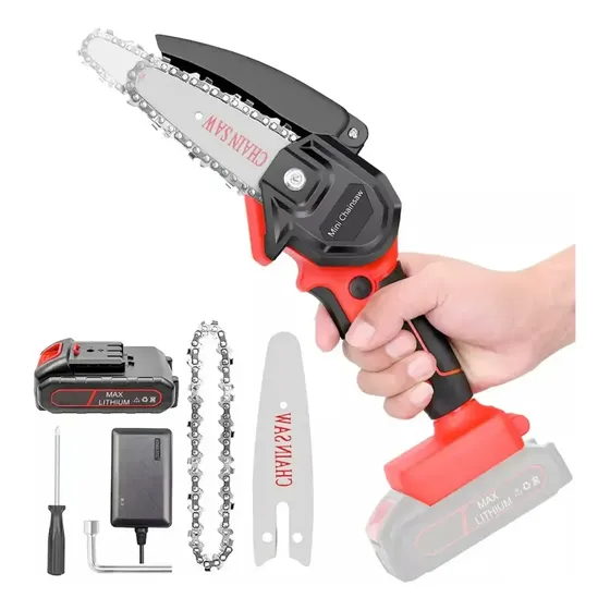 Mini Motosierra Recargable Inalámbrica Bateria Pro 4-6 Pulg