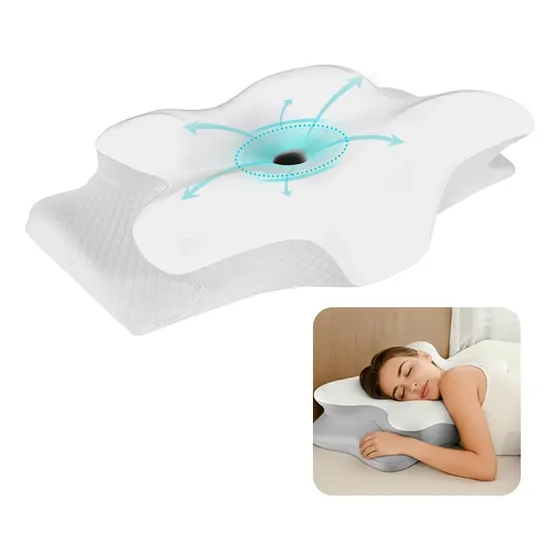 Almohada Cervical Ortopédica Ergonómica Espuma Viscoelástica Gris