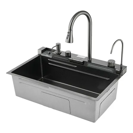 Bacha Cocina Acero Inoxidable Nanotecnologia Inteligente Negro