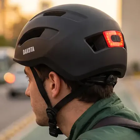 Casco Bicicleta Dakota Ciclismo Luz Led Color Negro Talle L
