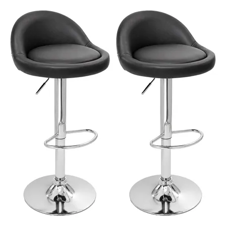 Banqueta Nuvoh Monetti Desayunador Barra X2 Unidades Cromada Cromado Negro