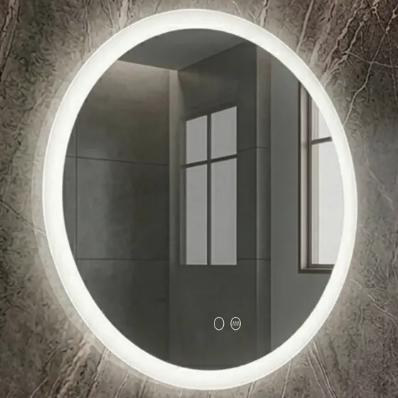 Espejo Digital Luz Led Redondo Baño Smart Touch - 60cm Diam.