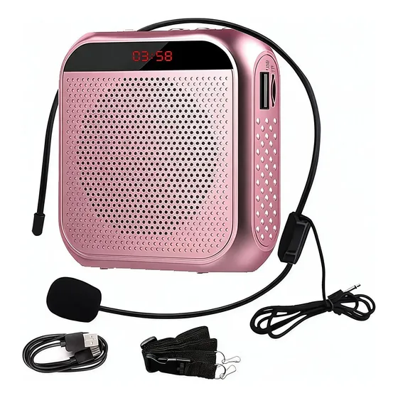 Amplificador Portátil Con Micrófonos Diadema Para Profesores