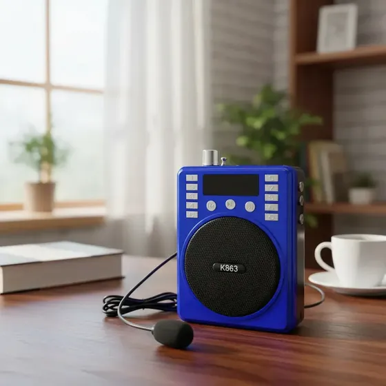 Microfono Con Parlante Amplificador Portatil Bluetooth/usbsd Azul